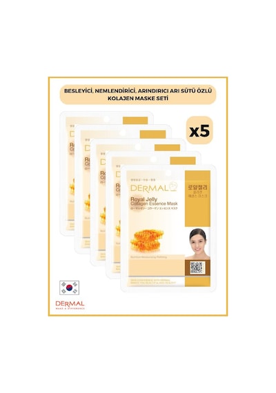 Dermal Arı Sütü Özlü Kolajen Maskesi 5 x 23 G