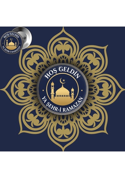 Hoş Geldin Ya Şehr-i Ramazan Buton Rozet - Ramazan Karşılama Hediyesi - İslami Rozet Çok Renkli