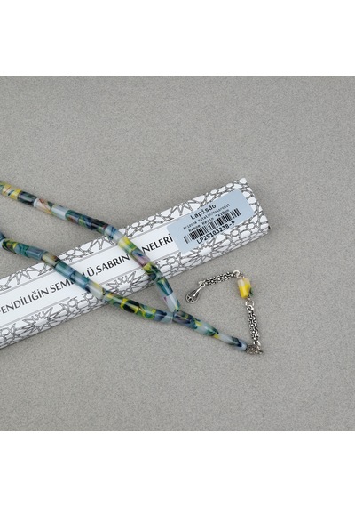 Arizona Katalin Alpaka Püskül Kesme Kesim 7x10mm Tesbih- Yeşil Beyaz