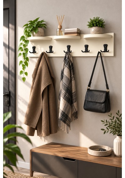 Sulorahome Üst Raflı Duvar Askılığı Bej 80 Cm