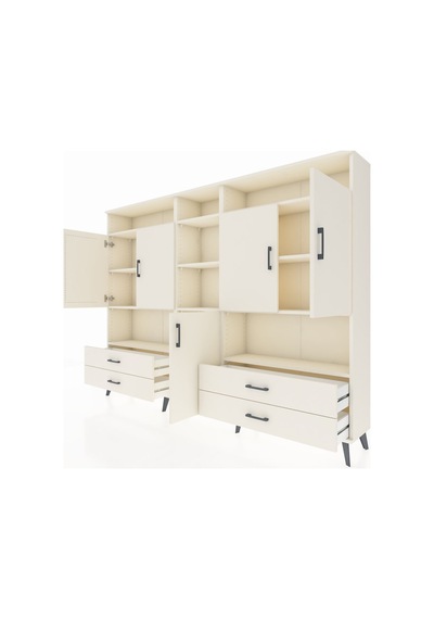 Arges Dolap 12 Raflı 4 Çekmeceli 5 Kapaklı 220x30x163 Aytaşı-aytaşı Aytası - Aytası