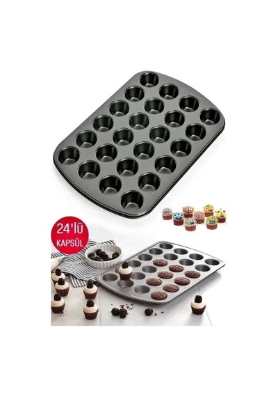 24'lü Teflon Mini Muffin Kalıbı 0177 Açık Altın