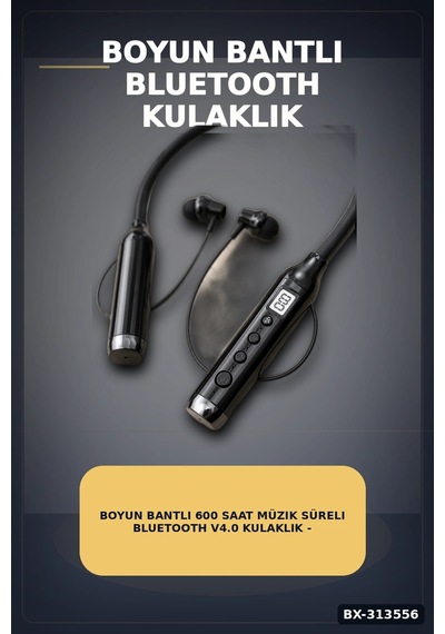 Boyun Bantlı 600 Saat Müzik Süreli Bluetooth V4.0 Kulaklık - Mikrofonlu Ses Kontrollü Bx-313556 Renkli