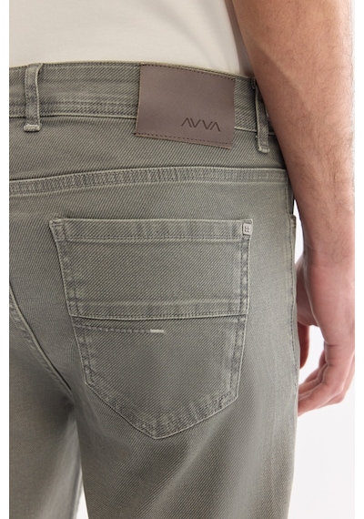 Avva Erkek Açık Haki Klasik Bel Eskitme Yıkamalı Pamuklu Berlin Slim Fit Jean Pantolon B003524