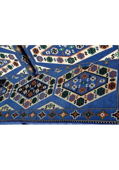 1.kalite Şark Köşesi Takımı Yörük Mavi Modeli Sünger Dahil 4 Parça