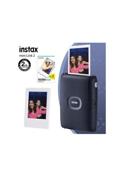 Fujifilm Instax Mini Link 2 Akıllı Telefon Yazıcısı + 20li Mini Film + Çerçeve Mavi