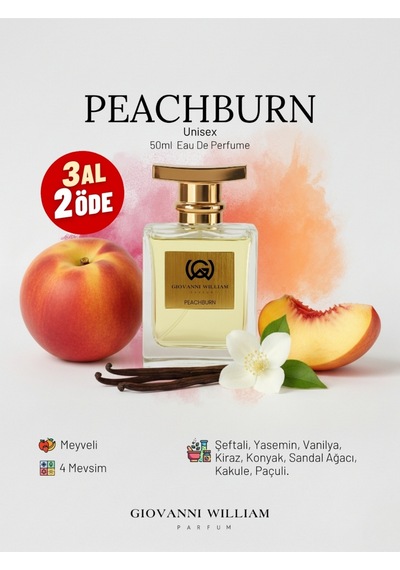 Peachburn Unisex Kadın/erkek Parfüm Sexy Odunsu Ve Sıcak Şeftali, Kiraz, Konyak, Sedir Ağacı Meyveli