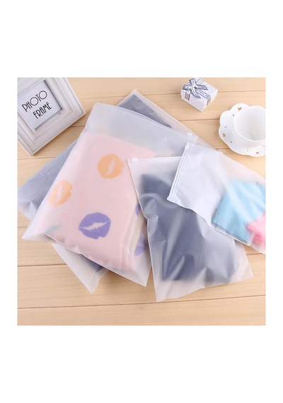 20 X 20 Cm Fermuarlı Buzlu Kargo Poşeti -130mikron 10 Adet Valiz Ve Dolap Içi Düzenleyici Buzlu 10