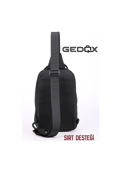 Gedox Siyah Su Geçirmez 3 Bölmeli Çapraz Sırt Çantası Tek Omuz Göğüs Çantası Bodybag Gdx2102