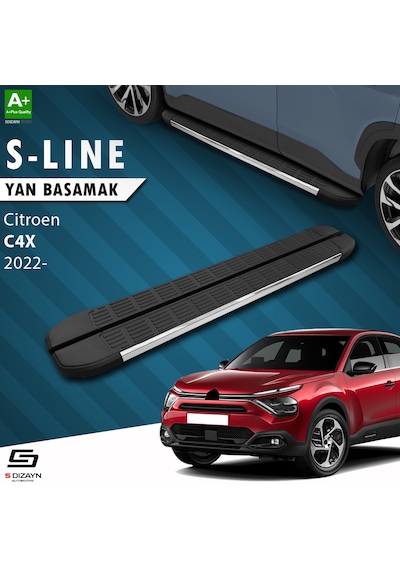 S-dizayn Citroen C4 X S-line Krom Yan Basamak 183 Cm 2022 Üzeri A+ Kalite