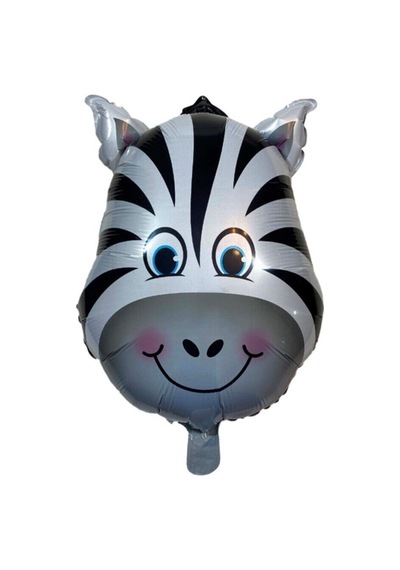 Zebra Figürlü Folyo - Folyo Balon - 18 Inç Gri