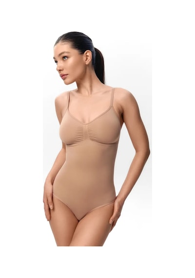 Mistirik Mamey Model Çıtçıtlı Toparlayıcı Body Sıkılaştırıcı Body Seamless Model Örme Kumaş Ten Renk12 Ten