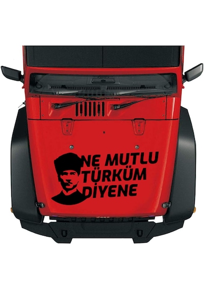 Ne Mutlu Türküm Diyene Sticker - Atatürk Türk Sticker - Araba Oto Motosiklet Karavan Sticker - 02505 12X6 Cm