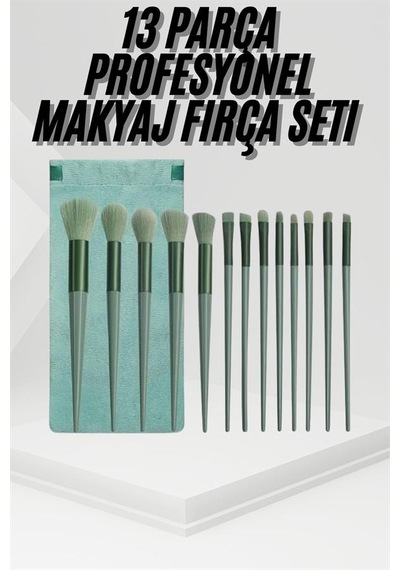 13 Parça Taşınabilir Kılıflı Profesyonel Makyaj Fırça Seti Pudra Allık Fondöten Fırçası - Lisinya 70152478