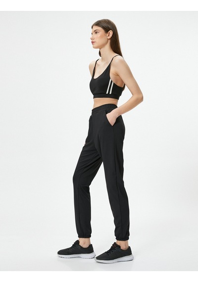 Koton Jogger Eşofman Altı Cepli Rahat Kalıp Beli Lastikli Siyah 4sak40029nk Siyah