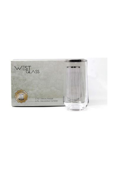 WestGlass W42015LP Allegra Line Desen Platin Kaplama Su Bardağı