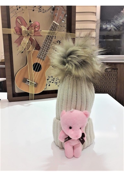 Peluş Ayıcıklı Çocuk Beresi 2 - 8 Yaş