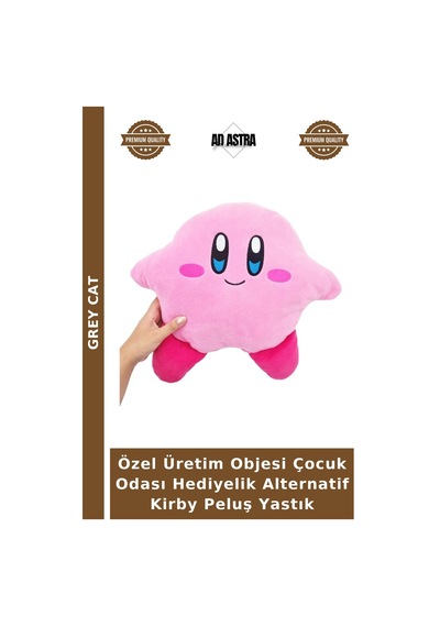 Özel Üretim Objesi Çocuk Odası Hediyelik Alternatif Kirby Peluş Yastık Çok Renkli