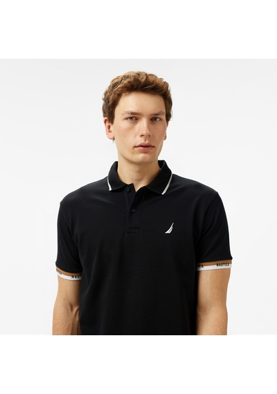 Nautica Erkek Siyah Classic Fit Polo Düz K55335t Siyah
