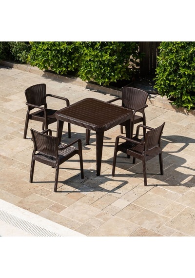 Bintaşmobilya Rattan Plastik Bahçe Masa Sandalye Takımı Venge Bintaşmobilya Rattan Plastik Bahçe Masa Sandalye Takımı Venge