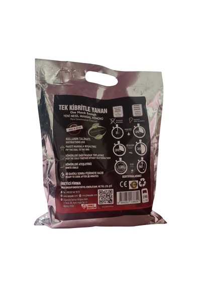Mix Tek Kibritle Yanan Yeni Nesil Mangal Kömürü 2 Kg Tezyakizmir