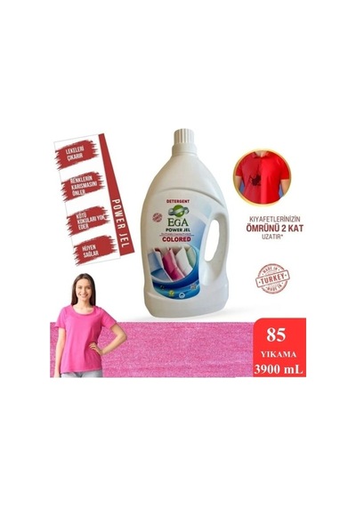Ega Kimya Power Jel Renkli Sıvı Yıkama Deterjanı 3900 ML