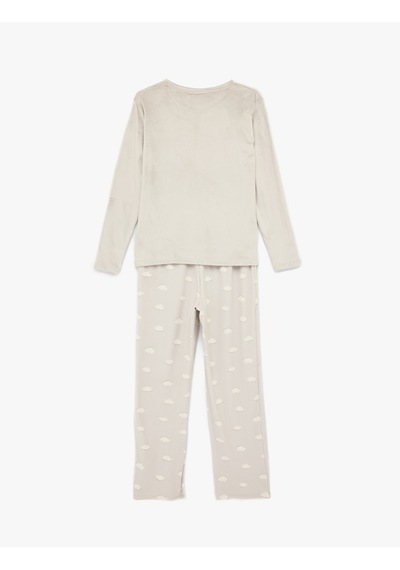 Koton Uzun Kollu Bisiklet Yaka Rahat Kalıp Bulutlu Pijama Takımı Gri Desenli 6wlk40080mk Gri Koton Uzun Kollu Bisiklet Yaka Rahat Kalıp Bulutlu Pijama Takımı Gri Desenli 6wlk40080mk Gri