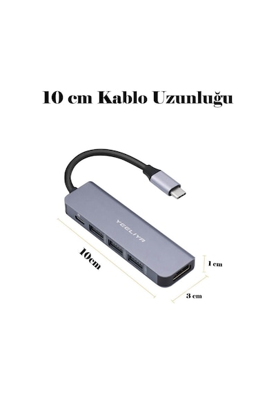 USB Type C 3.1 To Hdmi USB-C / 3X USB 3.0 Hub Çevirici Adaptör