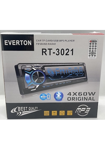 Everton Rt-3021 Çift Usb Usb-Sd-Fm-Aux Bluetooth Oto Teyp 4X60W