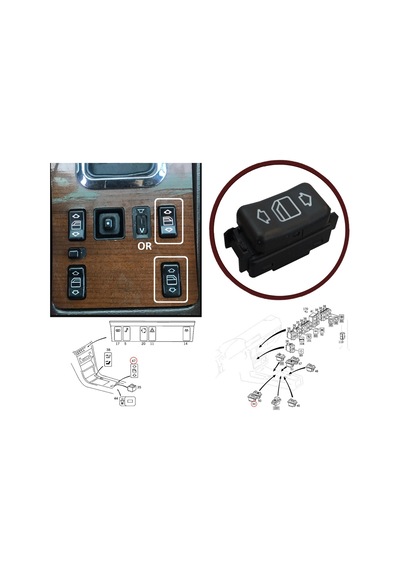 Sağ Kapı Cam Açma Düğmesi Mercedes W124 W126 W463 W201 190 İçin