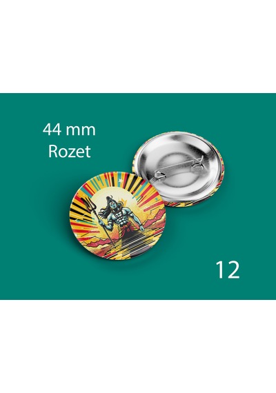 44 Mm Buton Rozet İğneli Çanta Kıyafet Rozeti Lord Şiva Çok Renkli