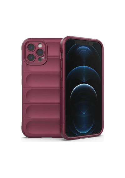 Apple Uyumlu iPhone 12 Pro Uyumlu Kılıf Optimum Silikon - Bordo