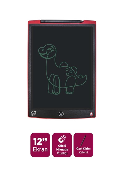 House Pratik Hp45 Pilli Lcd Ekran Elektronik Yazı Tahtası 12 İnç Kırmızı
