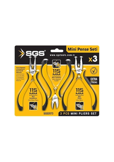 Sgs2073 - 115mm Mini Pense - Kargaburun - Yankeski Seti - 3 Parça