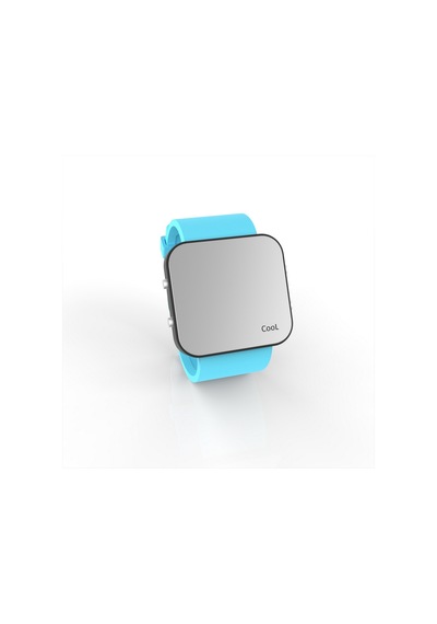 Cool Watch Saat - Siyah Led Kasa - Turkuaz Kayış Unisex Pembe