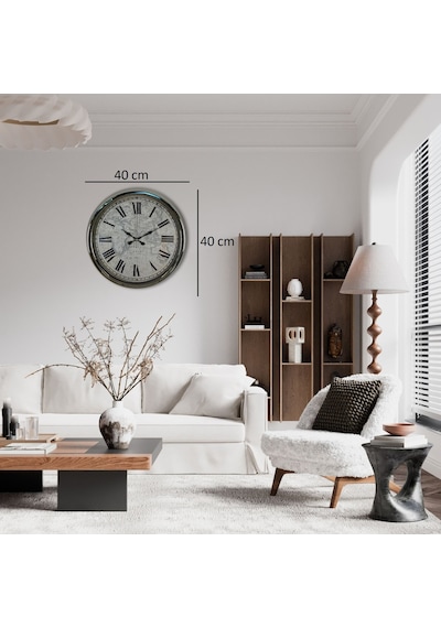 River World Duvar Saati 40 Cm Metal Silver Atlas Çok Renkli
