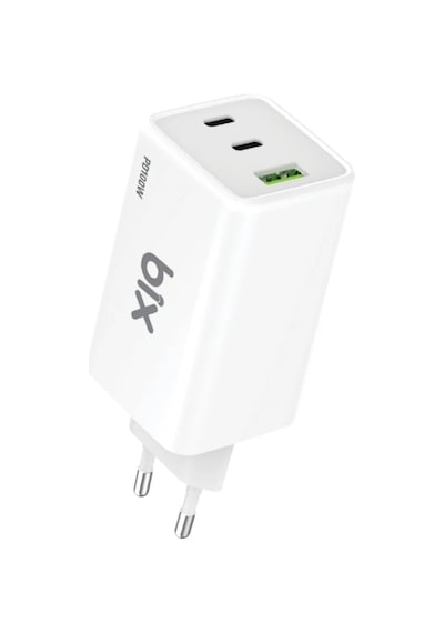 Bix Bx3p101g 100w Gan Üçlü Portlu Pd Pps Destekli Usb-c Usb-a Hızlı Şarj Adaptörü Laptop Telefon Uyumlu Beyaz