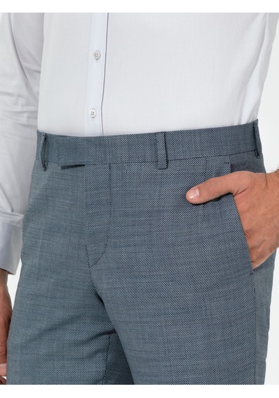Cacharel Açık Lacivert Slim Fit Yün Karışımlı Kumaş Pantolon