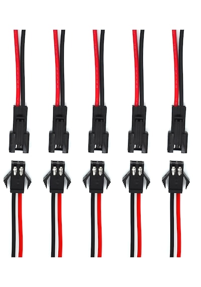 5 Takım 2 Pin Kablolu Konnektör Led Elektrik Bağlantı Soket Fiş