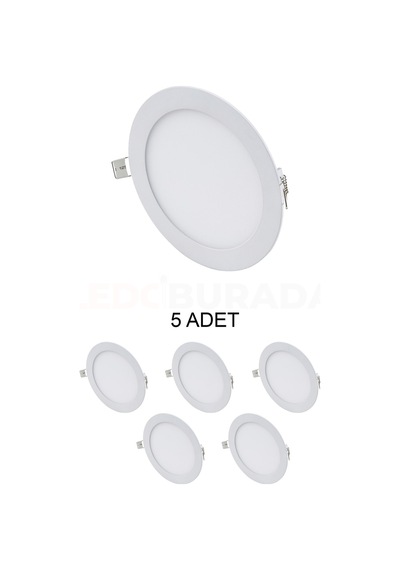 Cata Ct-5147 Slim Led Panel 12w Beyaz - 5 Li Paket Beyaz