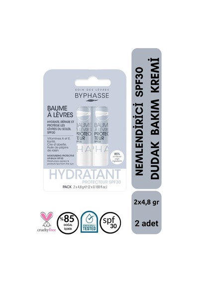 Byphasse Nemlendirici ve Koruyucu Dudak Bakım Kremi SPF30 2 x 4.8 G