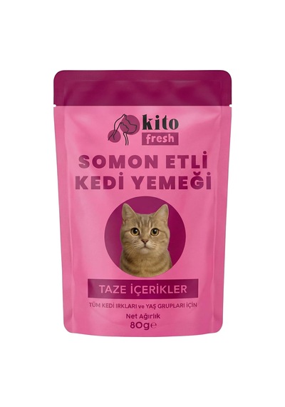 Fresh Somonlu Kedi Yemeği%100 Taze İçerikli Mama 80 G