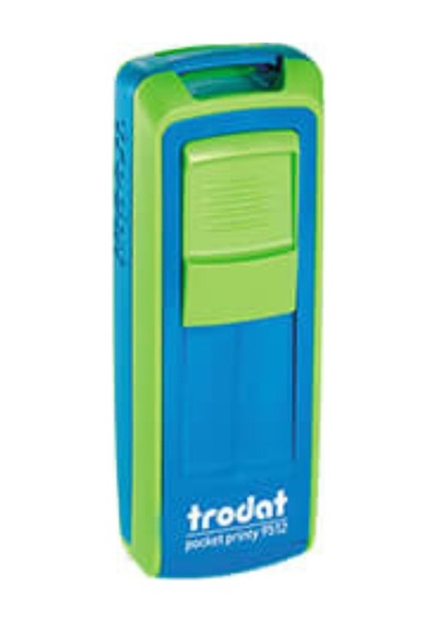 Trodat Cep Kaşe 9512 - Yeşil Makine - Mavi Mürekkep Pembe