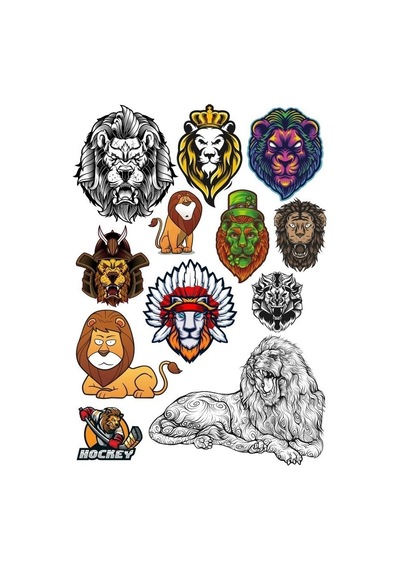 Aslan Sticker Set-6 12 Parça Telefon, Tablet, Defter, Laptop Sticker