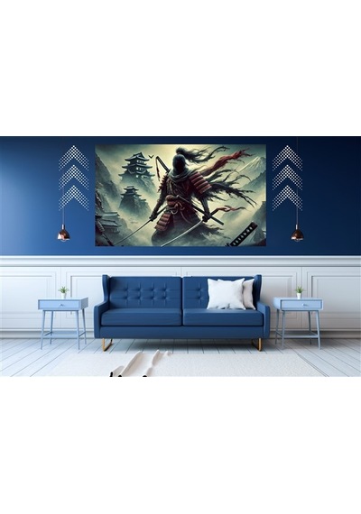 Ti-play Aileyi Koru Öl Yada 60x90cm Modern Samuray Pvc Çerçevesiz Tablo