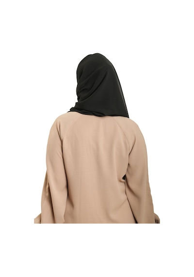 Hürrem Bone Siyah Pratik Hazır Geçmeli Bone Şal Şifon Düz 2506 01 siyah
