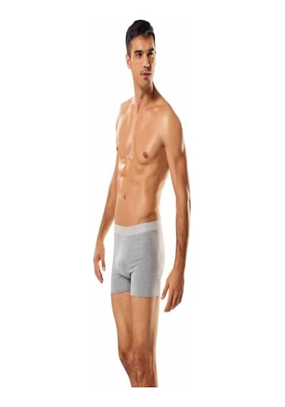 Tutku Erkek Gri Likralı Boxer 5'Li Paket 001