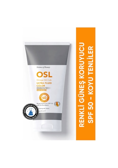OSL Omega Skin Lab Koyu Tenliler İçin Koruyucu Renkli Güneş Kremi Brown Color SPF50 50 ML