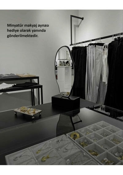 Asimetrik Ayna, Ultralüx Boy Aynası, Asimetrik Boy Aynası 188x66 180 X 65 Siyah