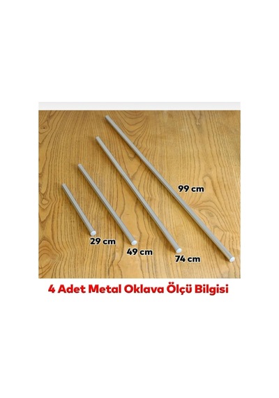 4 Lü Masterchef Alüminyum Paslanmaz 29-49-74-99 Cm Metal Oklava Seti Hamur Açma Aparatı Mutfak
